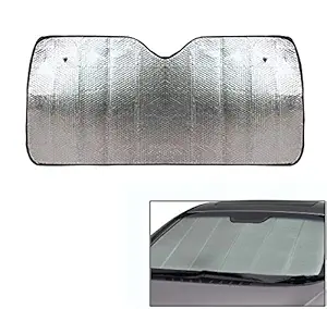 Autofetch Car Windscreen Cover Anti Dust Windshield Protector Heat Sun Shade Reflective Car Windscreen Sunshade 126cm x 60cm (Silver) for Jeep Compass