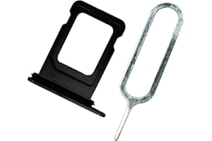 MMOBIEL SIM Kartenhalter Ersatz Kompatibel mit iPhone 14 Pro / 14 Pro Max - Inkl. Gummidichtung und SIM Pin - Schwarz