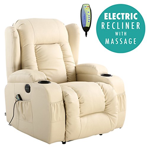 More4Homes CAESAR ELECTRIC AUTO RECLINER MASSAGE HEATED GAMING WING