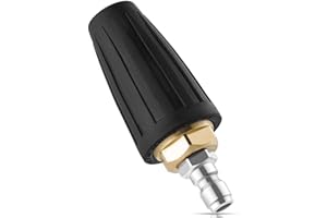LUNPOG Buse Nettoyeur Haute Pression, Universelle pour Nettoyeur Haute Pression, Raccord Rapide 1/4, Tête Turbine Rotative Noire Compatible avec Tuyau Arrosage, 4000 PSI