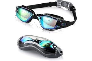 BNGXR Lunettes de Natation, Lunette Piscine Anti-UV et Anti-buée, Sans Fuite Lunettes de Natation Professionnelles étanches pour Adulte Homme Femme Youth