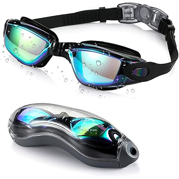 Lunettes De Natation Anti-Buée UV400 - Lunettes Piscine Adulte Enfant, Étanchéité Parfaite, Sangle Réglable, Vision Claire 180°