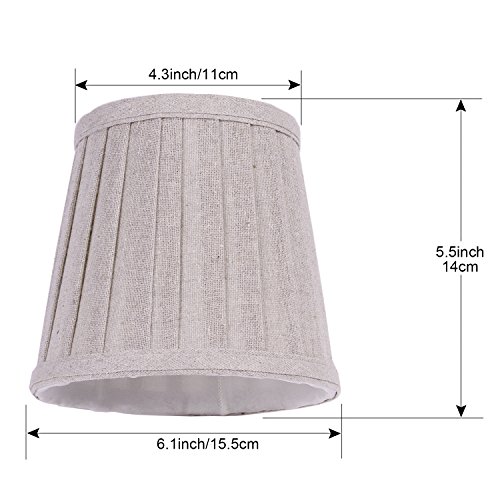 Splink Leinen Grau-beige Stoff Lampenschirme handgefertigt Leuchteschirme für Kerze Lampe, Wandlampenschirme, Tisch Lampe Schirme - 3