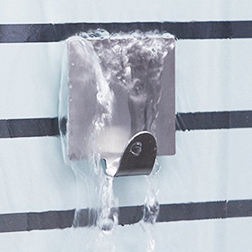 Selbstklebend Handtuchhaken Haken Edelstahl 3M Badezimmer WC Traceless Hat Handtuch Kleiderhaken Schiene Aufbewahrung Kleiderbügel Racks Wand Haken für Küche Bad (6 pcs 304 Edelstahl Wandhaken) - 6