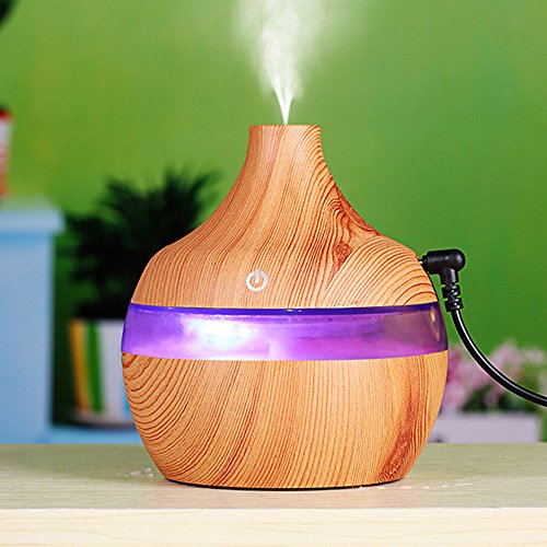 STRIR 300ml Humidificador Aromaterapia Ultrasónico, Difusor de Aceites Esenciales, 7-Color LED,Seguro y Elegante, purificar el Aire y mejorara el Aire seco
