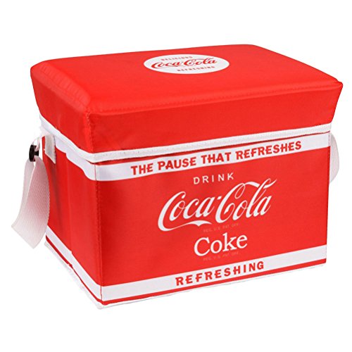 Coca-Cola Coke 36-1C-004 Glacière rigide pliable Coca-Cola Rouge et blanc Polyester isotherme Bandoulière réglable H25,5 cm x 21 x 29 cm
