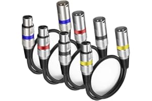 YOZAIUUI 1M XLR Cables 4 Packs: Microphone 3 Pin Dmx Cables XLR Male to Female, Hi-Fi Sound Quality, Compatible with Microphones, Mixers, DMX Stage Lighting, Speakers