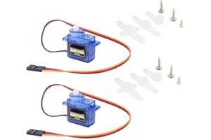MIGTEC Servo 9G SG90 180 Grados (2 Unidades) Microservo Motor Control Remoto RC Micro Servomotor Robot Arduino Raspberri Pi DIY. Azul.