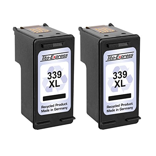 2x Tinten-Patrone für HP 339 XL Black Officejet 7400 6300 6304 6305 6310 6313 6315 PlatinumSerie - 2