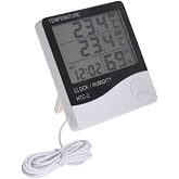 Htc-2 Digital Thermometer Clock Humidity And Temperature Meter Indoor Outdoor