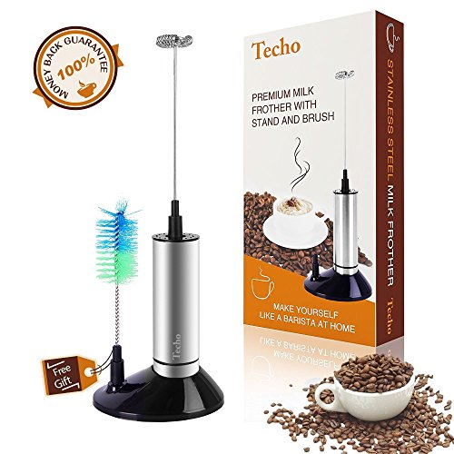 Techo Elektrischer Milchaufschäumer, portabel, für Kaffee, Edelstahl … (milk frother only)