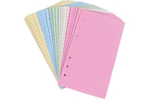 ‎TOYANDONA Toyandona 50 Seiten A6 bunt, 6 Löcher, liniert, lose Blätter für Notizbuch