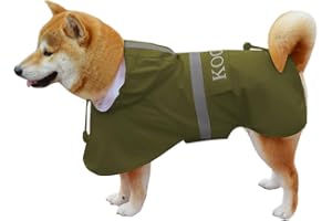 KOOGAL Imperméables pour Chiens avec Capuchon Impermeable Chien, Manteau Chien Imperméable, ultraléger et aéré avec Bandes réfléchissantes pour Chiens Moyens à Grands (Vert, 2XL)