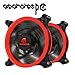 Price comparison product image ASIAHORSE UFO 120mm Dual Aperture LED Long Life Double Ring Silent Case Fan,PC Custom Diy From Water Cooling System CPU Cooler 2PACK(RED)