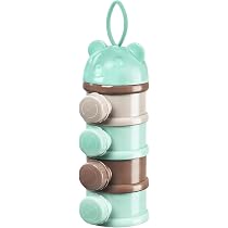 Distributeur Lait En Poudre Bébé - 4 Compartiments Empilables Bleu