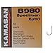 Kamasan B980 Barbed Specimen Eyed Hooks Silver 10