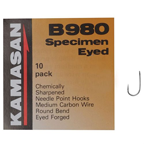 Kamasan B980 Barbed Specimen Eyed Hooks Silver 10