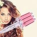 Surker Professional Hairstyle Tools Hair Barrels Curler Titanium Curling Iron Curling Wand Ceramic Curler Hair Styler Hot Hair Curling Roller (pink)