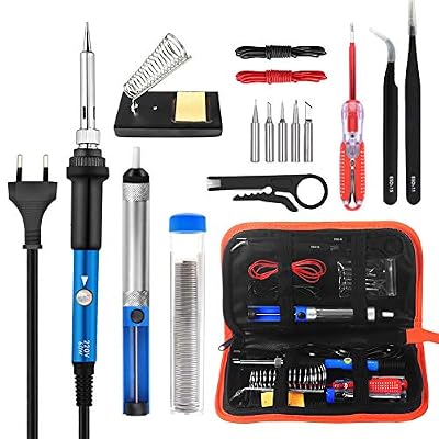 Volador Kit Fer à Souder, Volador Date 16 in1 Kit Fer à Souder, Pistolet EN Fer à Souder DE 60 W Avec Interrupteur Portatif et Température Réglable Pour Les Réparations Manuelles ou Electriques