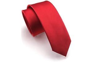 JEMYGINS 2.4" Solid Color Skinny Tie Slim Necktie for Men (6cm)