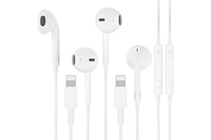 KUPRO 2 Pack For iPhone Headphones [MFi Certified] HiFi Stereo Noise Canceling In-Ear Earbuds with Built-in Mic+Volume Control for iPhone 14/14 Plus/14Pro/14Pro Max/13/12/SE2020/11/XR/XS/X/8/7 Plug and Play