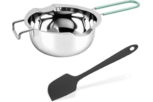 Bolosa 600ml Wax Melting Pot, Stainless Steel Candle Melting Pot with Silicone Spatula, Candle Making Jug with Heat-Resistant Handle, Wax Melter for Candle Making, Soap Making DIY Crafts
