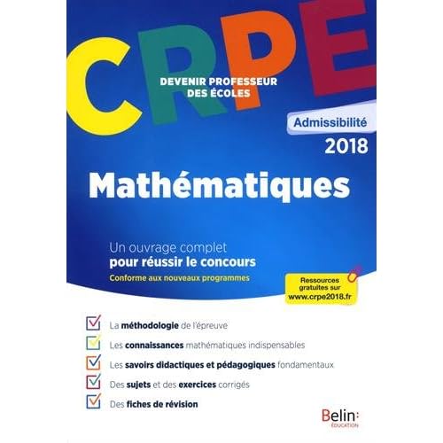 CRPE admissibilité 2018 Mathématiques