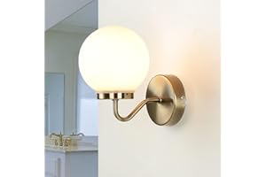 LICHT-ERLEBNISSE Lampada da parete per interni inox classe IP20 Applique bagno dal design in Art Nouveau stile Liberty effetto bronzo bianco E14