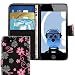 Produktbild iTALKonline Apple iPod Touch 5th Generation (5G) Schwarz Rosa Blumen PU Leder Exekutive Multifunktions Mappen Kasten Abdeckung Veranstalter Flip mit der Kredit / Visitenkarte Geld Halter Integrierte Horizontaler Betrachtungsstandplatz und 3 Schichten LCD Schutzfolie