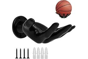 Support Ballon Basket, XPJBKC Support Mural Ballon la Main, Porte Ballon Basket la Main avec 4 vis et Goupilles en Plastique, Support Mural Main pour Ballon Basket Foot Clés écouteurs Savon,Sûr Stable