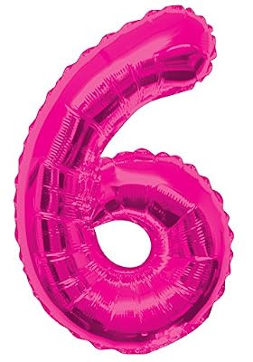 Unique Party - 55736 - Ballon Géant - Numéro 6 - 86 cm - Rose