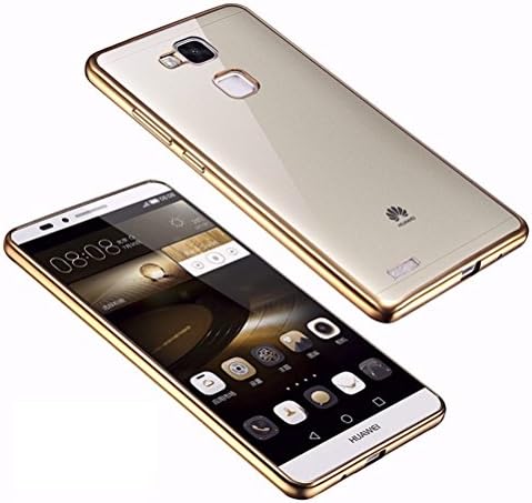 Huawei Mate 7 Case, Huawei Mate 7 Chrome Gold Case, Coodio Huawei Mate 7 Bumper Cover TPU Case [Shock-Absorption Bumper] and [Anti-Scratch Clear Back] For Huawei Mate 7