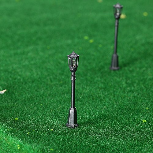 GoolRC 20 Stück Metall Park Hof Laternen Straßen Lampe Modellbau Hexagonal Einzel Kopf LED Leuchten Lampen Pfosten Modell Straßenbeleuchtung 3V DC - 6