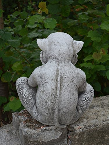 Sondermodell große Steinfigur Gargoyle Troll Gnom aus Steinguss, frostfest - 4