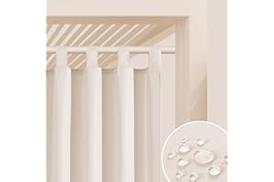 ROOM99 Tenda da esterno con passanti, 155 x 200 cm di larghezza x altezza, per esterni, impermeabile, protezione solare, da giardino, antivento, color crema chiaro