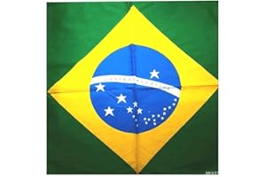 BLUSUPERSHOP Pañuelo de algodón de 51 x 51 cm con diseño de bandera de Brasil, Como se muestra en la imagen., talla unica