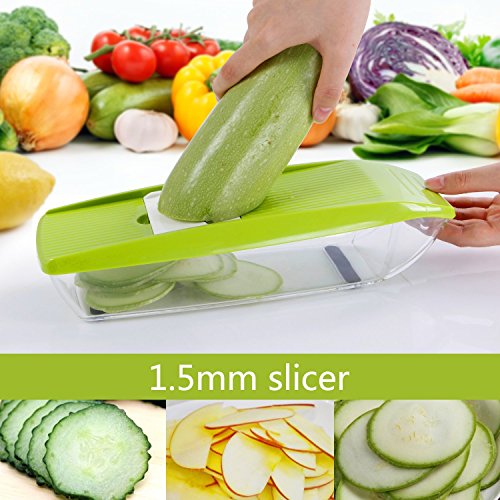 Saveur Royal® Mandoline Gemüse + extra-Handschuh Schnittwunden – Gemüseschneider mit 5 Klingen, Spiralschneider-Gemüse Gemüseschneider - 7