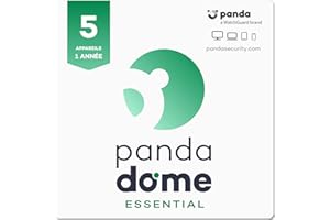 PANDA SECURITY Panda Dome Essential 2023 – Logiciel antivirus | 5 appareils | 1 an | VPN | Opérations bancaires sécurisées | Verrouillage antivol | Protection Wi-Fi