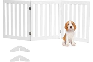 COSTWAY Barierka ochronna dla psów, wysokość 60 cm, kratka ochronna dla dzieci, składana, elastyczna kratka ochronna na drzwi (3 panele, biała)