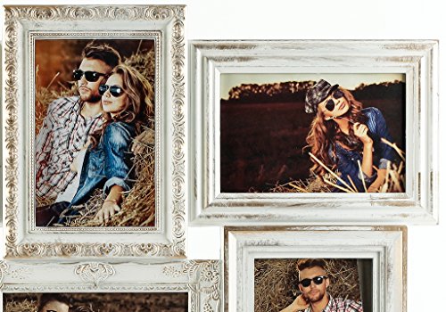 levandeo Fotocollage 96122 für 9 Fotos 10×15 weiß gold kupfer gewischt - 2
