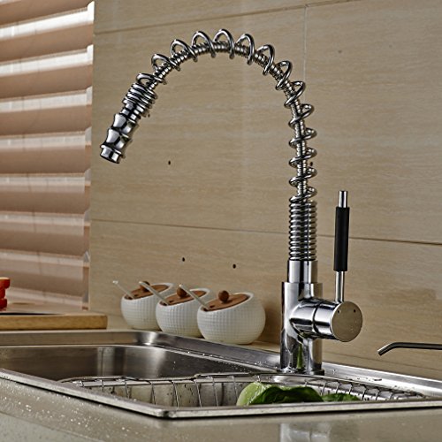 Auralum® 360° Schwenkbar Silber Messing Einhebel Wasserhahn Küchenarmatur Einhandmischer Spüle Küche - 5