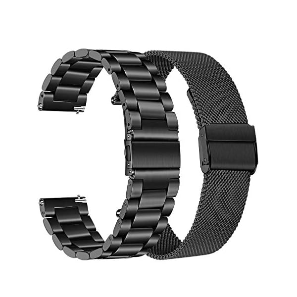TRUMiRR Compatible con Galaxy Watch 42mm/Galaxy Watch Active/Gear Sport Correa de Reloj, 20mm Acero Inoxidable de Metal…