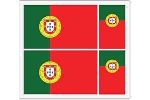 HANDMADE BY STUKK 4 pegatinas de vinilo con la bandera portuguesa de Portugal para espejo de parachoques de coche, iPad Van Laptop