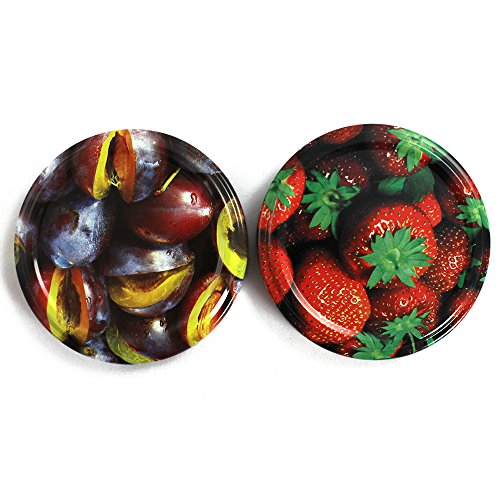 COM-FOUR® 20x Ersatzdeckel „Obst“, Deckel für Sturzgläser, Marmeladengläser, Einmachgläser, TO 66 cm - 5