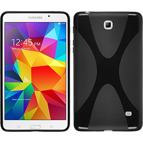 PhoneNatic Case für Samsung Galaxy Tab 4 7.0 Hülle Silikon schwarz X-Style Cover Galaxy Tab 4 7.0 Tasche + 2 Schutzfolien