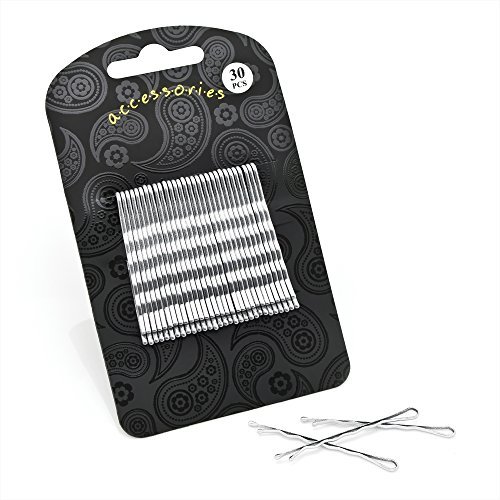 Set of 30 Silver Traditional Kirby Hair Grips Slides Clips Pins 5cm (2) by Pritties Accessories