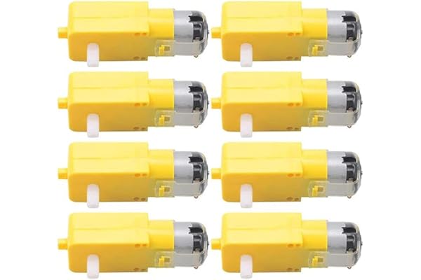 GUUZI 8 pièces TT DC Moteur de Boîte de Vitesses Double Arbre 3-6V Moteur à Engrenages pour Robot de Voiture Intelligent Arduino