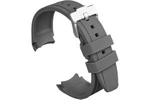 uEmoh Uhrenarmband für Moonswatch Watch, gebogenes weiches Silikonband für Omega X Swatch Moonwatch Speedmaster 20 mm Uhr, Schnellverschluss-Uhrenersatzarmband für Herren und Damen