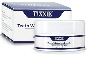 FIXXIE, FIXXIE Teeth Whitening Powder, Dentist-Approved, Enamel-Safe, 6 Month Teeth Whitener Supply, Tea, Coffee, Wine, Smoking & Yellow Teeth Stain Remover for a Bright Smile, Mint Flavour (30 Gram)