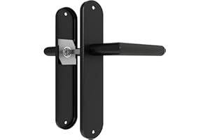 DIYGEEK Maniglia per porta, colore nero, set di maniglie per porta, maniglia cieca, con accessori di montaggio